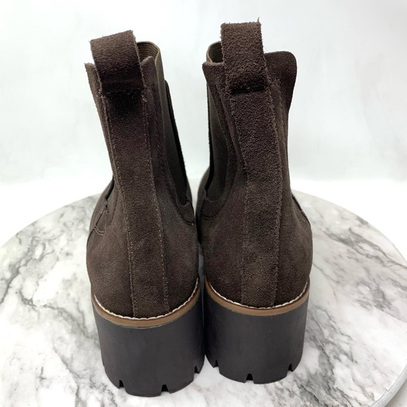 Blondo Dyme Waterproof Brown Suede Lug Sole Chelsea Boots 10 Classic Minimalist - Picture 5 of 16